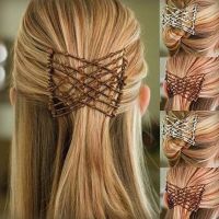 【CC】 1Pcs Woman Elastic Hair Comb Metal Hairpins Fashion 6 Colors Maker Bun Styling Accessories