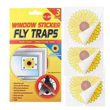 Window Fly Traps Indoor, Sunflower Fly Catcher Window Fly Sticker