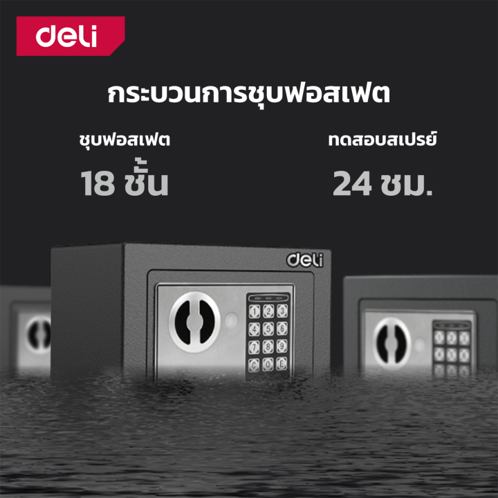 deli-ตู้เซฟนิรภัย-ตู้นิรภัย-ตู้เซฟอิเล็คทรอนิกส์-ตู้เซฟขนาดเล็ก-ตู้เซฟ-ระบบล็อค-2-ชั้น-ขนาดเล็กกระทัดรัด-safebox