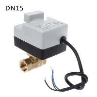 AC220V DN15 DN20 DN25 2 วิธีที่ 3 สายทองเหลืองบอลวาล์วมอเตอร์ไฟฟ้ากระตุ้นด้วยสวิทช์คู่มือ