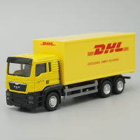 A1:64 Diecast รถรุ่น MAN DHL รถบรรทุกคอนเทนเนอร์ VehicleM