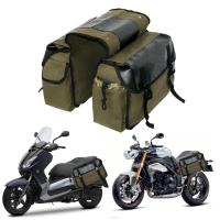 Upgrade Touring Motorbike Saddle Bag Motorcycle Canvas Waterproof Panniers Box Side Tool Bags Pouch For Storage Luggage Rack Pipe Fittings Accessories