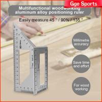 GGE ไม้บรรทัดอะลูมินัมอัลลอยเครื่องมืองานไม้แบบพกพาสำหรับเล่นกีฬาไม้บรรทัดสี่เหลี่ยมหลากไม้บรรทัดสามเหลี่ยมไม้บรรทัดวัดมุม90องศา