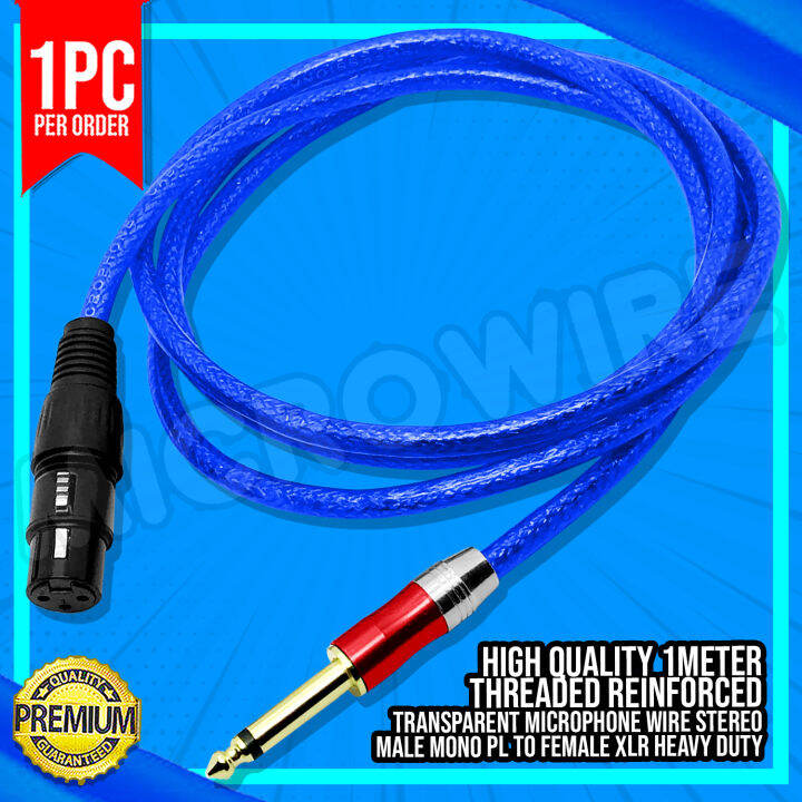 Microphone Wire Cable Short Colorful Quality 1 METER (BLUE) Lazada PH