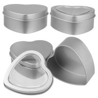 6/12pcs Heart Shape Tinplate Jar For Cream Balm Nail Candle Cosmetic Container Refillable Tea Cans Metal Box Candy Packaging Box Storage Boxes