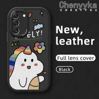 Chenyyyka เคสโทรศัพท์ปลอกสำหรับ Samsung 5G S22 S22 Plus S23 S23 Plus 5G พิเศษหลากสีน่ารักยูนิคอร์นโชคดีคุณภาพสูงและทนทานเคสโทรศัพท์หนังนิ่มป้องกันกล้องคลุมทั้งหมดเคสสีกันกระแทก