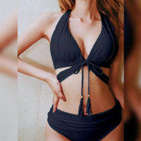 Vamos Todos 21 Summer Feminine Bikinis Swimsuit Women Cross Over Sexy 2 Piece Sets Bra Fringed Swimwear Sexi Beach Swimming