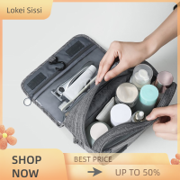 Lokei กระเป๋าเก็บเครื่องสำอางแบบพับเก็บได้ผู้หญิง Travel Makeup BAG ห้องน้ำ Organizer แขวนถุงเก็บน้ำแห้งเปียกสามารถแขวน