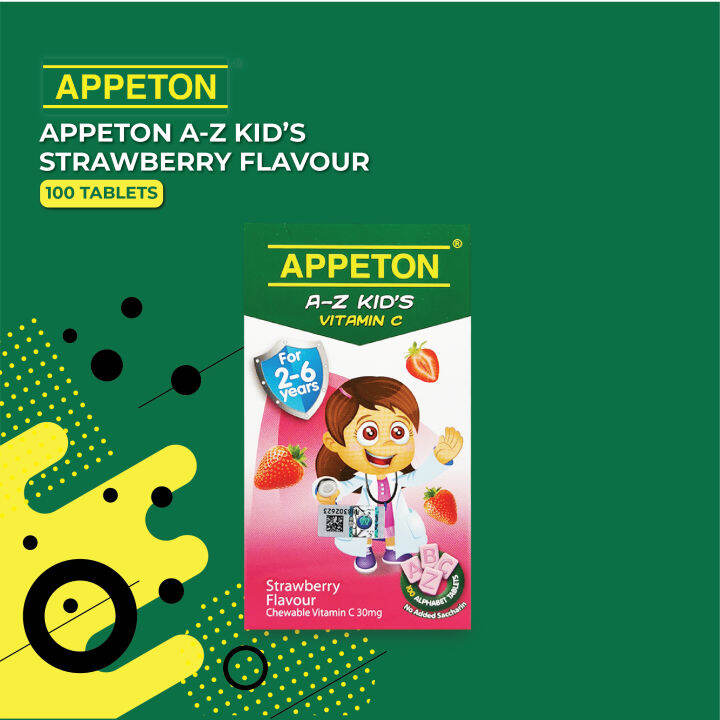 APPETON A-Z KID'S Vitamin C 30mg Chewable Tablet for 2-6 Years Old ...