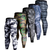 ผู้ชายการบีบอัด Leggings Camo จ๊อกกิ้งแห้งเร็ว Rashguard ยืดหยุ่นออกกำลังกายกีฬากางเกงยิมออกกำลังกายการฝึกอบรมวิ่งถุงน่อง