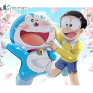Tranh 5D Tự Làm Hình Tròn Đính Kim Cương Tranh Hoạt Hình Nhật Bản Doraemon thumbnail