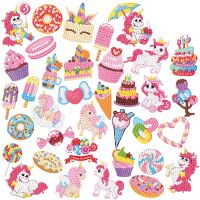 12Pcs Diamond Painting Stickers for Kids Children Easy DIY Cartoon Diamond Embroidery Mosaic Sticker for Girls and Boys Gift