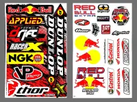 สติ๊กเกอร์แต่งรถ DUNLOP RacerX NGK VP Racing (สีดำ) RED BULL Castrol HONDA DIRTSHOP มอเตอร์ไซค์ สติ๊กเกอร์ติดกระจก แต่งรถรถยนต์ ติดหมวกกันน็อค จำนวน 2 แผ่น