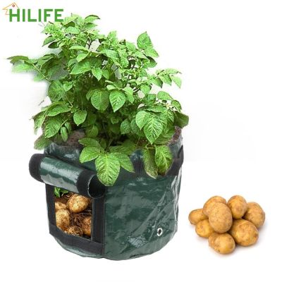 ☬▧♟ PE Cloth Vegetable Plant Grow Bag DIY Potato Grow Planter Home Garden Tool 1Pcs Planting Container Bag Thicken Garden Pot