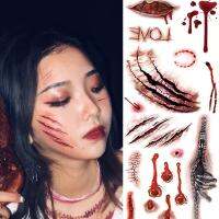 【hot】™✾☍  Stickers Terror Stitched Injuries Wounds Non-toxic Makeup Lasting Temporary