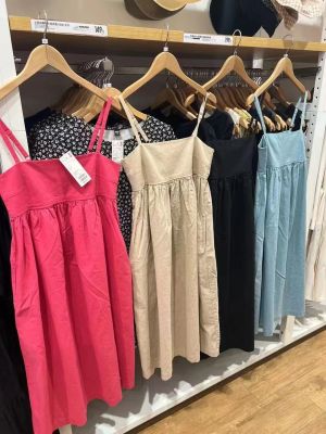 UNIQLO U Family Cotton Sling Dress Womens Top Summer Sleeveless Skirt Casual Hot Girl Long Skirt 458110