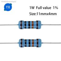 ♀ 20PCS 1W Metal Film Resistor 1 Five-color Ring Power Resistor 0.1 1M 1R 2R 4.7R 10R 47R 100R 220R 470Rohm 1K 2.2K 10K 4.7K 100K