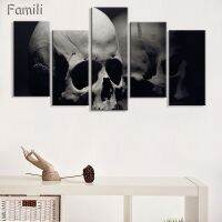 Terror Skull ภาพวาดผ้าใบ Hot Cuadros ตกแต่ง HD ภาพผนังสำหรับห้องนั่งเล่น5Pcs Unframed Modular ภาพ Poster