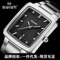 Curiosity Rectangular Stainless Steel Classic Business Waterproof Sport Steel Strap Quartz Mens Watch 【QYUE】