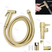 Gold Brushed stainless steel Toilet cleaning Bidet Spray wc Bathroom shower head Douche hand Hose Muslim Sanitary Shattaf WDAGTH