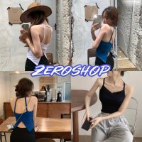 Zero shop?พร้อมส่ง? (Zero-47149) เสื้อสายเดี่ยวไหมพรม ดีเทลสายคาดด้านหลัง สุดเซ็กมาก