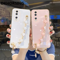 DKHORSING ปลอกอ่อนหรูหราใหม่ HONOR 90 5G / HONOR 90 Lite/ HONOR 70 Lite เคสมือถือชุบโลหะ Huawei Honor90 Lite พร้อมสร้อยข้อมือโคลเวอร์เคสป้องกันหลัง Honor70 Lite