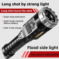 High Power Rechargeable LED Flashlight Mini Zoom Torch Outdoor Camping Strong Lamp Lantern Waterproof Tactical Flashlight Rechargeable  Flashlights