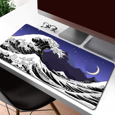 ﹍ Large Mousepad Japanese Great Wave Off Gamer Non-Slip Large Computer Mouse Mat Rubber HD Print Mouse Pad Gaming Notebook Carpet