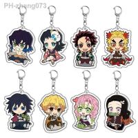 New Demon Slayer Keychain Kimetsu No Yaiba Blade of Ghost Keychain Cute Characters Acrylic Pendant Car Key Chain Anime Jewelry