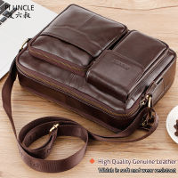 PIUNCLE Brand Genuine Leather Mens Tote Bags Casual Satchel Bag Male Crossbody Bags For Men Business Office Handbags Large Capacity Male Small Briefcase With Document Pouch Postman Bag Vintage Cowhide Sling Leather Bag For Men Students School Bag