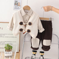 IENENS Spring Autumn Kids Baby Boys Clothes Fashion Clothing Sets Infant Boy Shirt + Vest + Pants 3pcs Outfits Suits Children Toddler Casual Wear for 1-5 Years