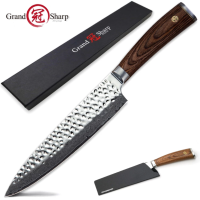 Professional 7.7 inch Chef Knives Japanese vg10 Damascus Chef Knife 67 layers Japanese Damascus Kitchen Knives Cooking Tools Gift Box NEW ?พร้อมส่ง?ส่งจากร้าน Malcolm Store กรุงเทพฯ