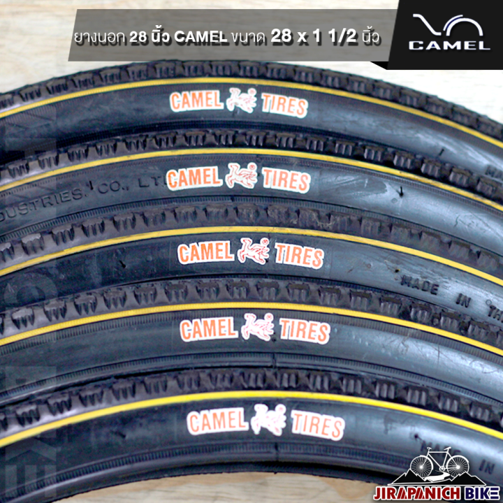 ยางจักรยาน-28-นิ้ว-camel-cycle-tire-28x1-1-2-นิ้ว-ใช้สำหรับจักรยานแม่บ้านโบราณ-ราคาต่อ-1-เส้น