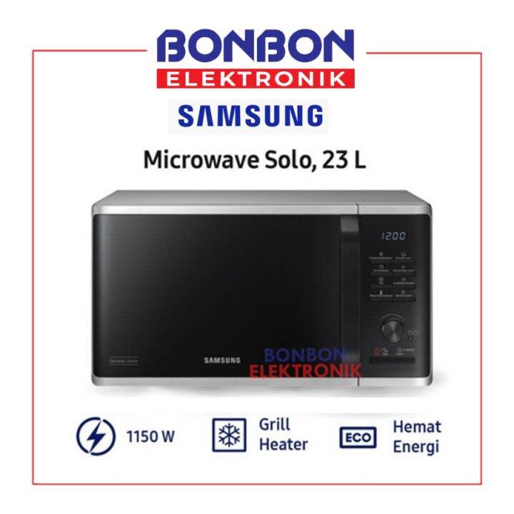 Samsung Microwave Solo MS23K3515AS/SE dengan Quick Defrost 23L Lazada