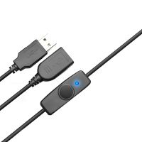 2X Data Sync USB 2.0 Extender Cord USB Extension Cable with ON OFF Switch LED Indicator for PC Laptop USB Fan LED Lamp