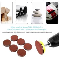 ‘；。、】= 60Pcs 100/240/600/800/1000/2000 Grits Sanding Disc Set 2Inch 50Mm+ Loop Sanding Pad  With 3Mm Shank For Polishing Cleaning Tools