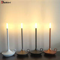 โคมไฟตั้งโต๊ะสำหรับตกแต่ง Usb เตียงด้านข้างโคมไฟสัมผัส Nightlamp ชาร์จไร้สายไฟ Led เทียนอุ่น Aladdin S Lamp