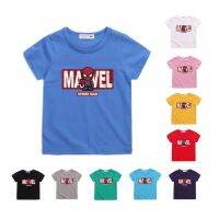 ✎ Spider-Man 8 สีเด็กผ้าฝ้ายแขนสั้นเสื้อยืดเดอร์แมนการ์ตูนยอดนิยม xxReady Stockxx