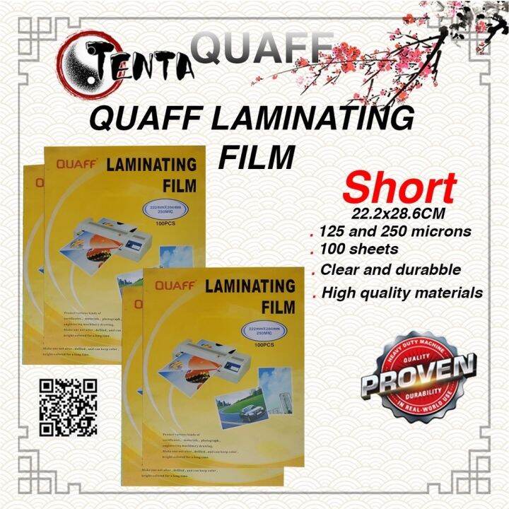 QUAFF LAMINATING FILM SHORT 125/250MICRON (100PCS) Lazada PH