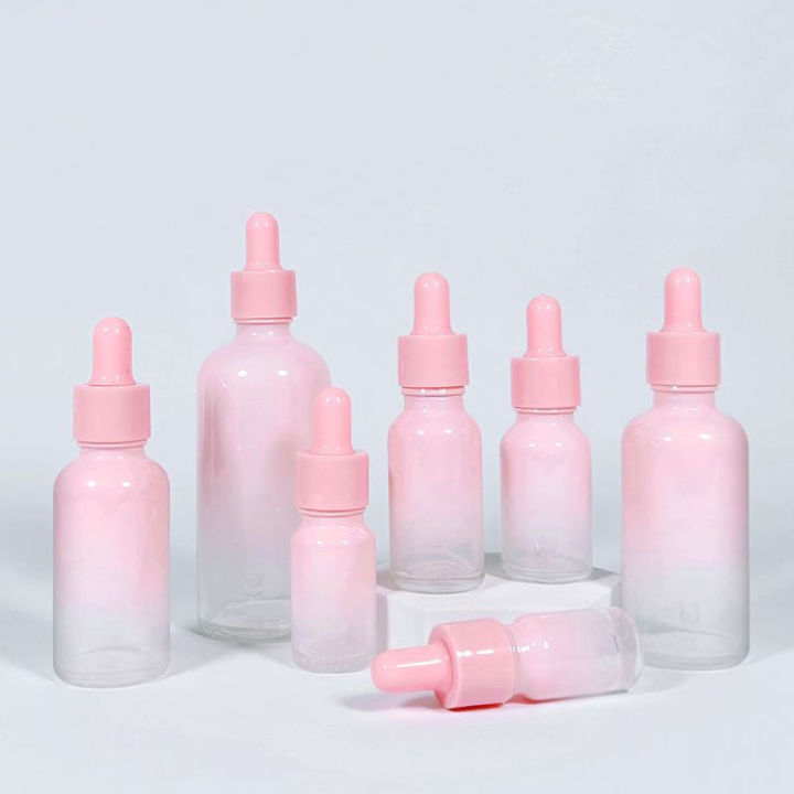 pink-oil-storage-bottle-pink-oil-diffuser-bottle-refillable-pink-glass-bottle-cosmetic-dropper-bottle-in-pink-gradual-pink-essential-oil-dispenser