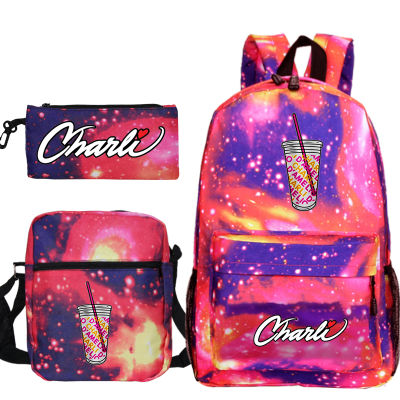 New Pattern Charli DAmelio Backpack 3pcssets men women Mochila Girls Boys Casual Daily Rucksack beautiful Travel Bags