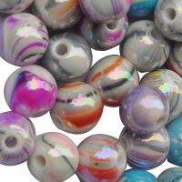 Beads for Bracelets Beads for Jewelry Making Loose Beads in Ink Patterns (8mm)