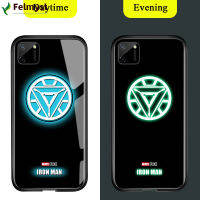 สำหรับ Realme C11เซลล์เคสโทรศัพท์ส่องสว่างเรืองแสงในที่มืดมหัศจรรย์เคสโทรศัพท์สำหรับเด็กผู้ชายซูเปอร์ฮีโร่สำหรับผู้ชายโลโก้เคสมันวาวสไปเดอร์แมนไอรอนแมนกระจกเทมเปอร์ธอร์เคสฝาหลัง