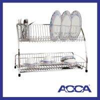 [⚡ส่งฟรี] Dish Racks ACCA ชั้นวางจาน 2 ชั้นพร้อมถาดรองน้ำและที่ใส่ช้อนส้อม ART.O-6214