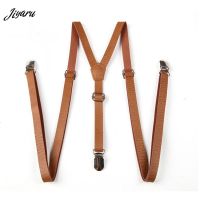 【YF】♀❀  Adult Suspenders Faux Leather Suspender Men Y-Shape Braces Adjustable Clip-On Pants Jeans