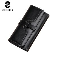 ⚡HOT SALE⚡ Zency Fashion Retro Bags Women Genuine Leather Clutch Bag High Capacity Quality Wallet Card Case Coin Long Zipper Purse