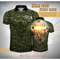 Support our Troops Camou Green Full Sublimation Polo Shirt {in store}