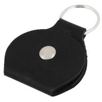 Faux Leather Hanging Guitar Guitar Pick Bag with Key Ring, Black