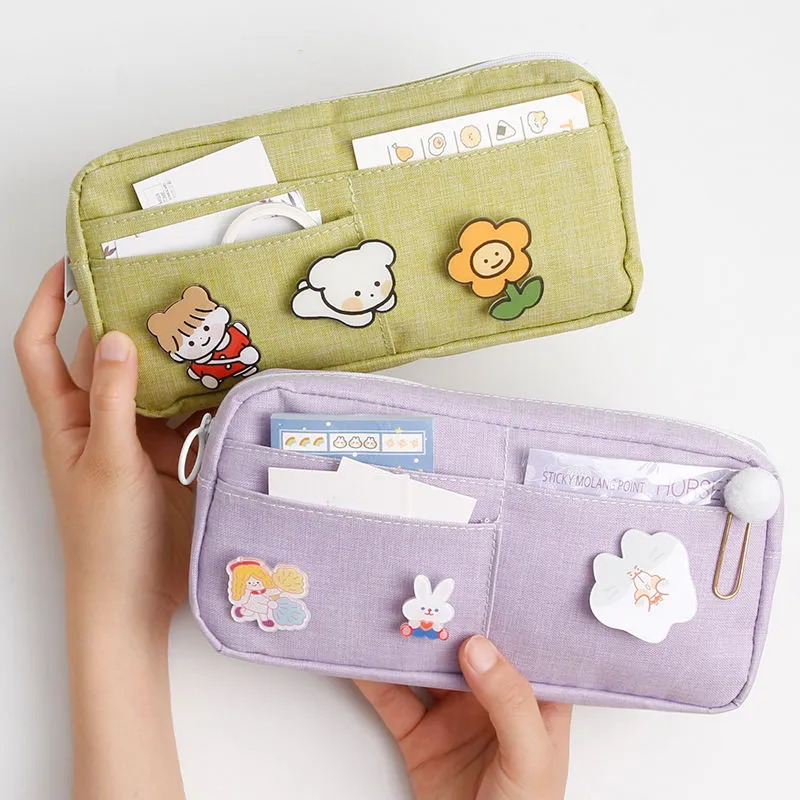 Cartoon Cute Pencil Case Canvas Multifunctional Stationery Box Large Capacity Student Storage Bag ZenababyShop Cartoon Cute Pencil Case Canvas Multifunctional Stationery Box Large Capacity Student Storage Bag ZenababyShop