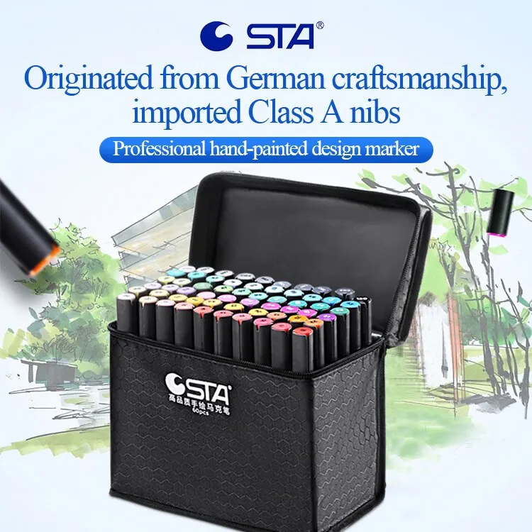 STA Professional Art Markers Double Head Alcohol Based Sketch Markers  Drawing Pen Anime Interior landscape Building Design 3203